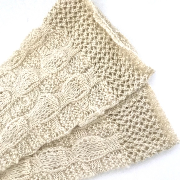 Cream Boot Stockings/Socks Open Knit Pattern - Picture 3 of 5